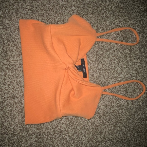 Forever 21 Tops - Orange knot crop top